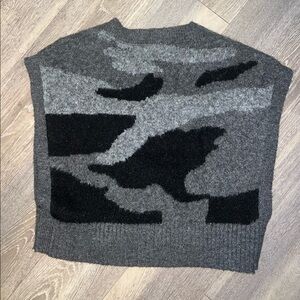 Black Camo Print Sweater